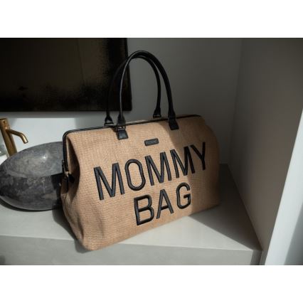 Childhome - Чанта за памперси MOMMY BAG RAFFIA LOOK бежов