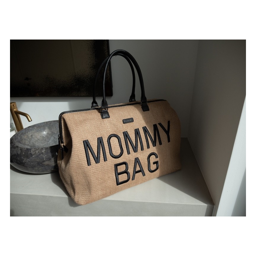 Childhome - Чанта за памперси MOMMY BAG RAFFIA LOOK бежов