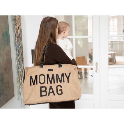 Childhome - Чанта за памперси MOMMY BAG RAFFIA LOOK бежов