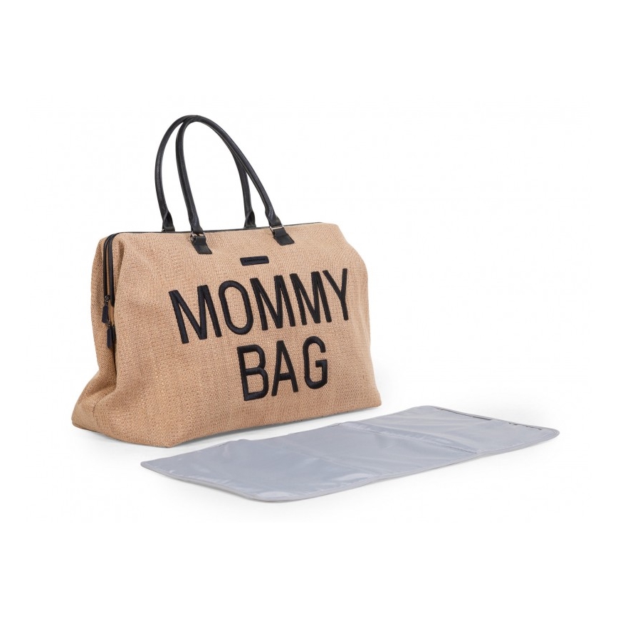 Childhome - Чанта за памперси MOMMY BAG RAFFIA LOOK бежов
