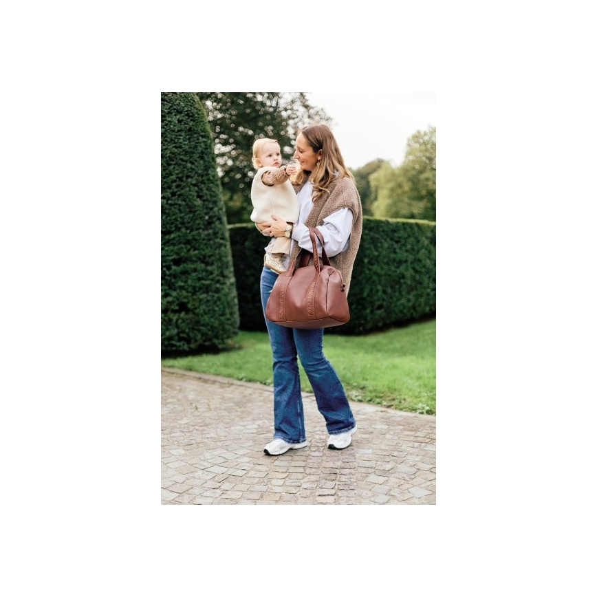 Childhome - Чанта за памперси MOMMY CLUB LEATHER кафяв