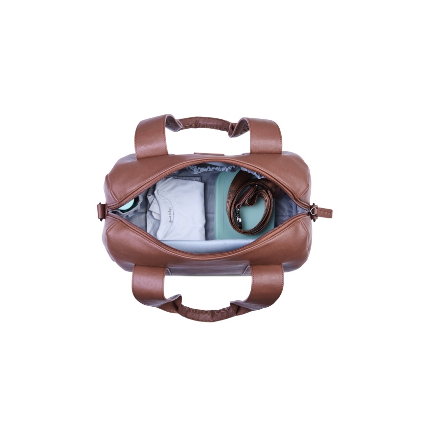 Childhome - Чанта за памперси MOMMY CLUB LEATHER кафяв