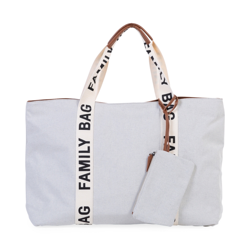Childhome - Пътна чанта FAMILY BAG CANVAS бял