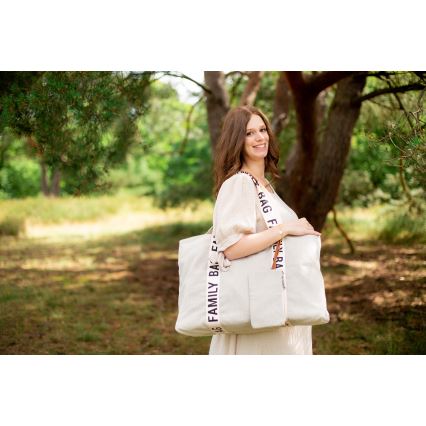 Childhome - Пътна чанта FAMILY BAG CANVAS бял