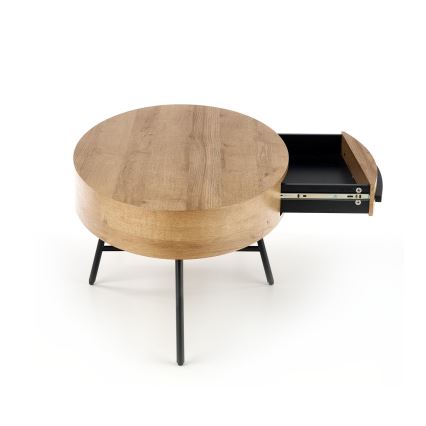 Холна маса CAROLINA 41x120 см с чекмедже, златен дъб/черно