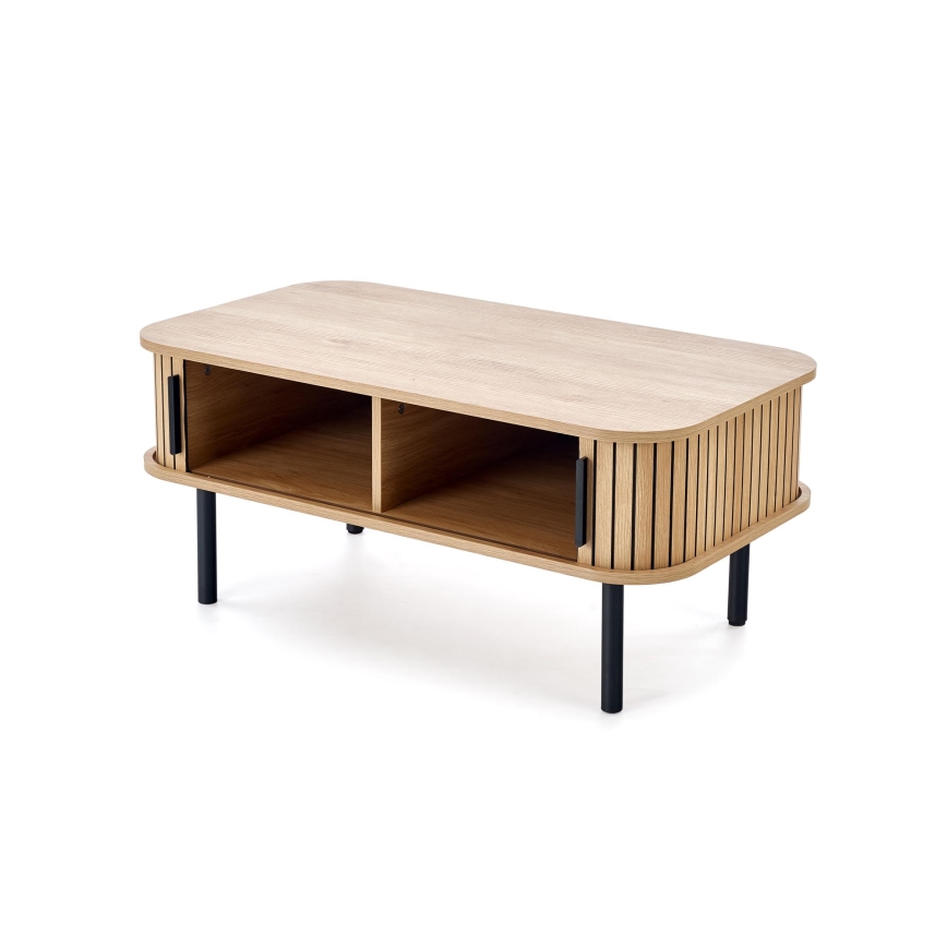 Холна маса CASA 90x50 см, кафява/черна