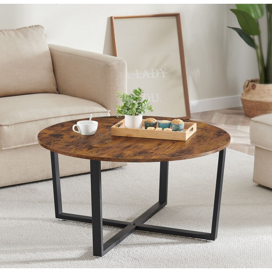 Холна маса ELDUR кафява/черна