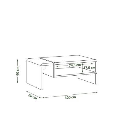 Холна маса FRED бяла/сива