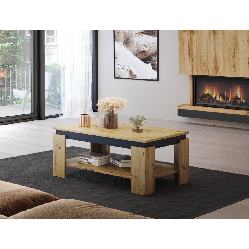 Холна маса LUNO, артизански дъб/черен