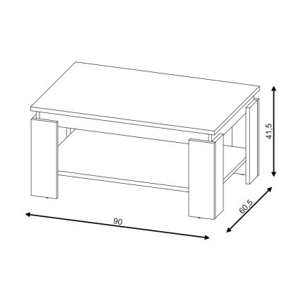 Холна маса LUNO, артизански дъб/черен