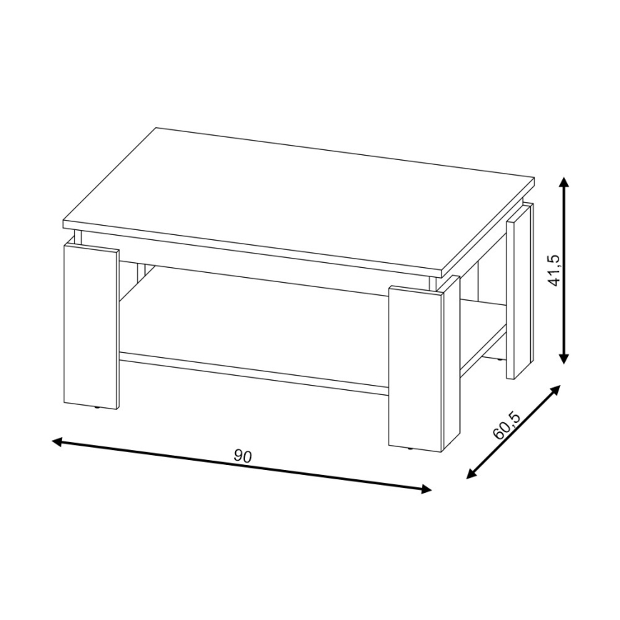 Холна маса LUNO, артизански дъб/черен