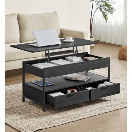 Холна маса NYRO с повдигащ се плот, черна