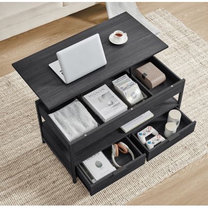 Холна маса NYRO с повдигащ се плот, черна