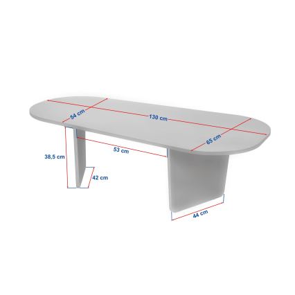 Холна маса ROND 130x65 см травертин