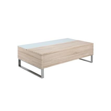 Холна маса с повдигаща плоскост ENZO 110x60 cm бяла/дъб сонома