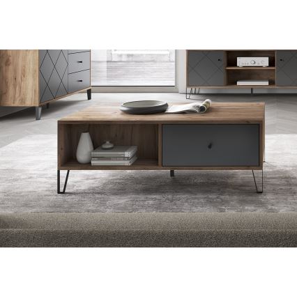 Холна маса SULA дъб крафт/черна