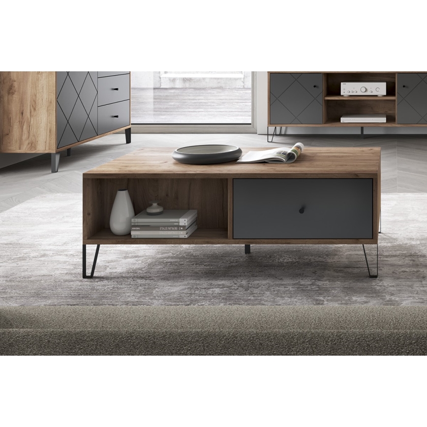 Холна маса SULA дъб крафт/черна