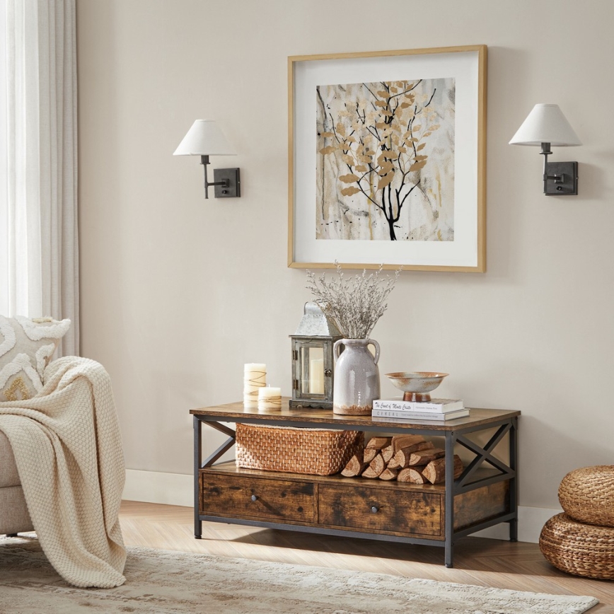 Холна маса TOREN кафява/черна