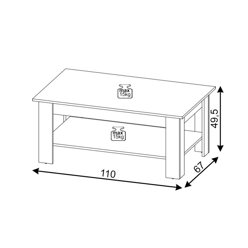 Холна масичка COCO, дъб Artisan