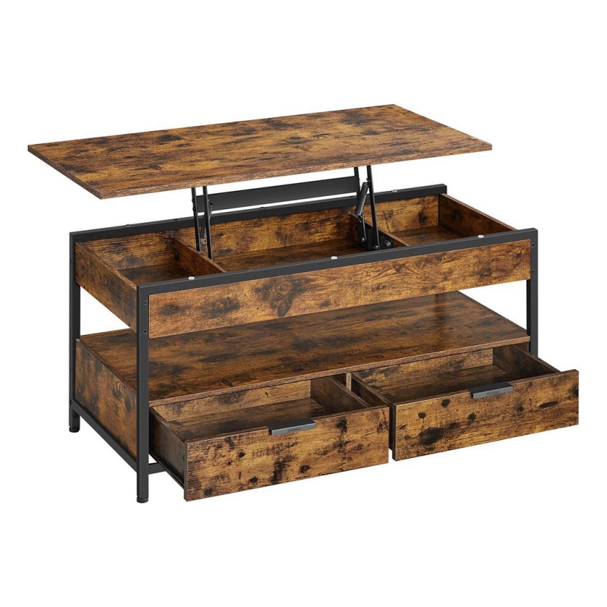 Холна масичка NYRO с повдигащ се плот, кафява/черна