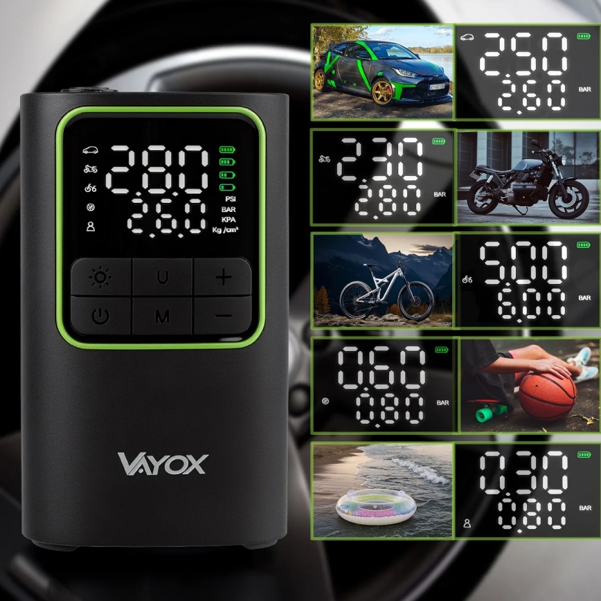 Цифров джобен компресор 5V 4000 mAh черен