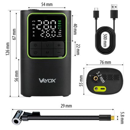 Цифров джобен компресор 5V 4000 mAh черен