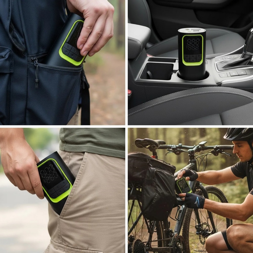 Цифров джобен компресор 5V 8000 mAh черен