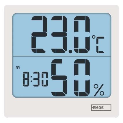 Цифров термометър с хигрометър 1xAA бял