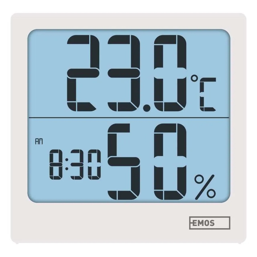 Цифров термометър с хигрометър 1xAA бял
