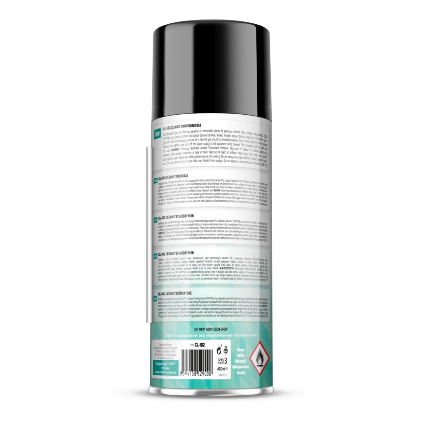 CLEAN IT CL-102 - Сгъстен въздух за почистване на електронни устройства 400 мм