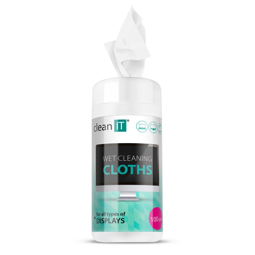 CLEAN IT CL-141 - Мокри кърпички за почистване на екрани 100 бр.