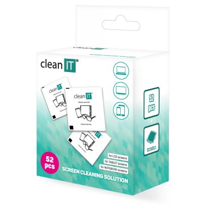 CLEAN IT CL-150 - Еднократни почистващи мокри кърпички 52 бр.