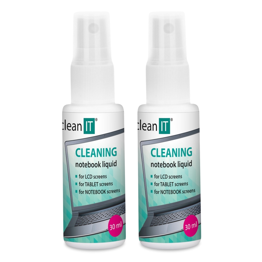CLEAN IT CL-182 - Почистващ разтвор с кърпа за екрани 2x 30 мм