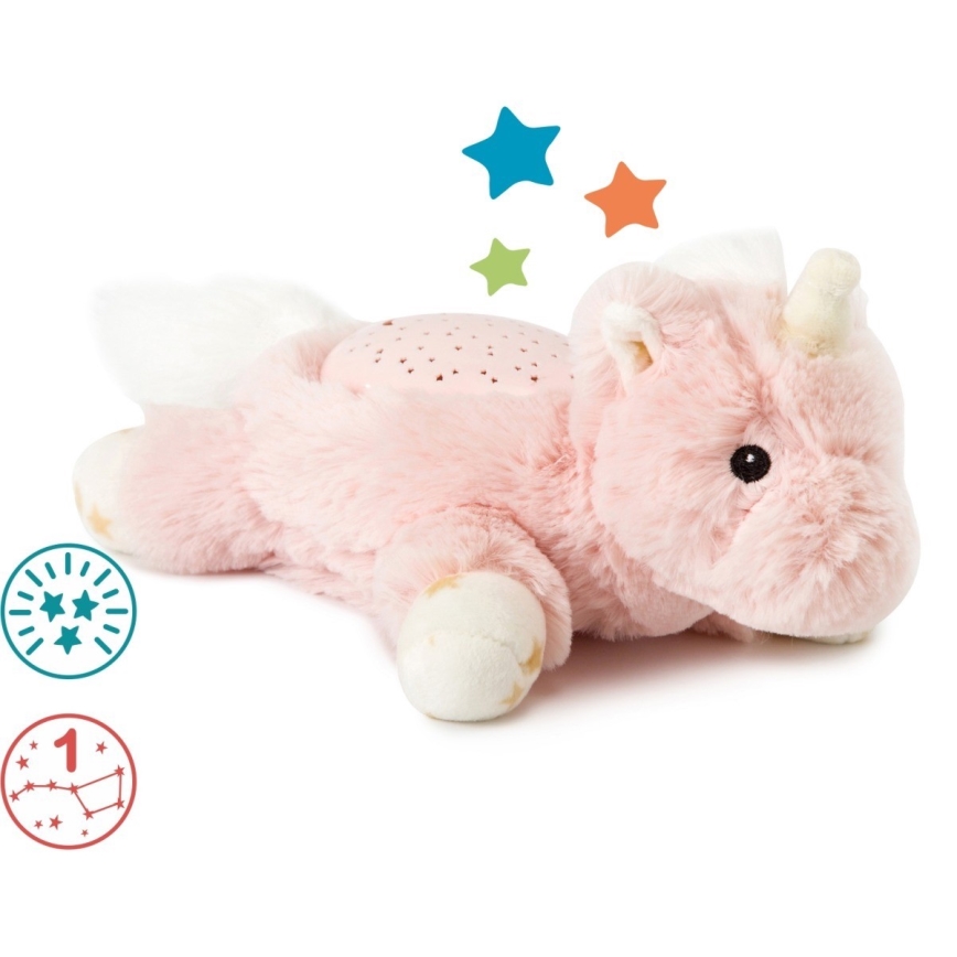 Cloud B - Приятел за гушкане с прожектор 2xAAA еднорог