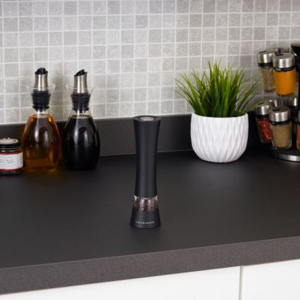 Cole&Mason - Електрическа мелничка за сол или пипер BURFORD 4xAAA 18 см черен