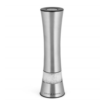 Cole&Mason - Електрическа мелница за сол или пипер BURFORD 4xAAA 18 см матов хром