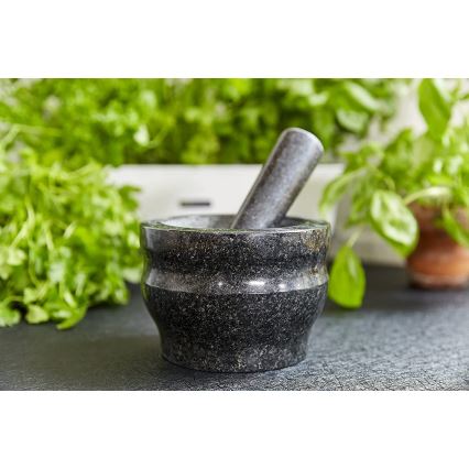 Cole&Mason - Гранитно хаванче с пестик GRANITE Ø 18 см гранит/черен