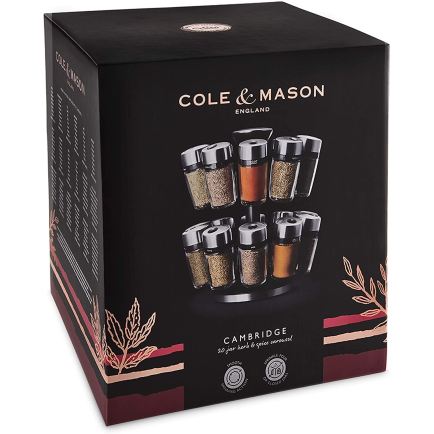 Cole&Mason - Въртяща се поставка с бурканчета за подправки MASTER 21 бр.