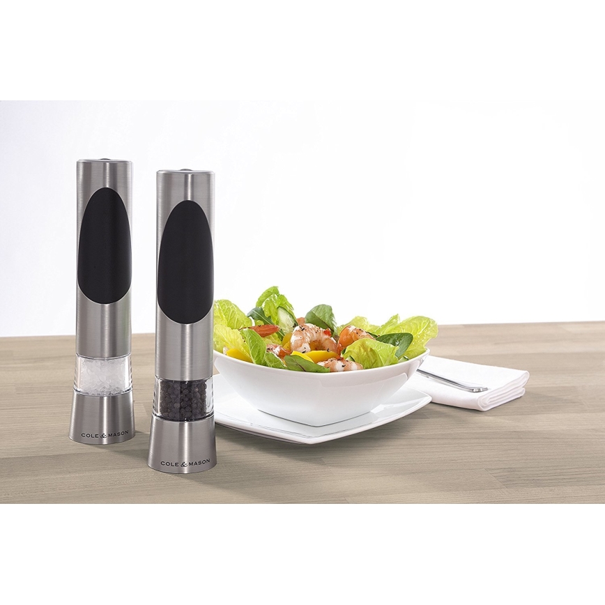 Cole&Mason - К-кт електрически мелнички за сол и пипер RICHMOND 2 бр. 6xAAA