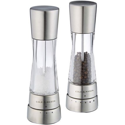 Cole&Mason - К-кт мелнички за сол и пипер DERWENT 2 бр. 19 см лъскав хром