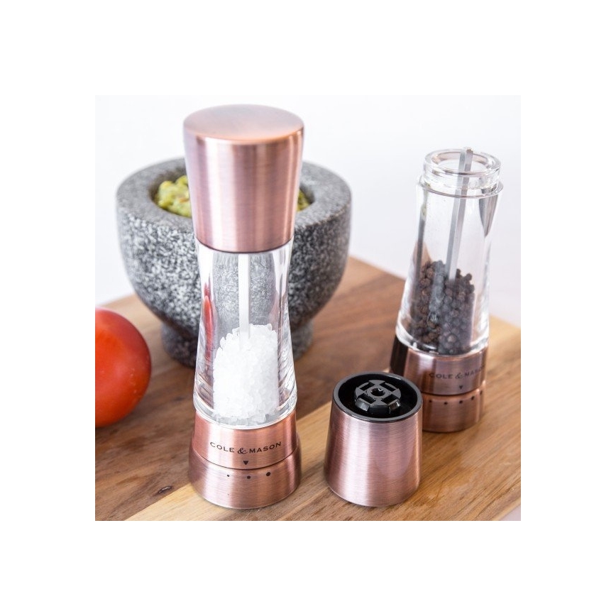 Cole&Mason - К-кт мелнички за сол и пипер DERWENT 2 бр. 19 см меден
