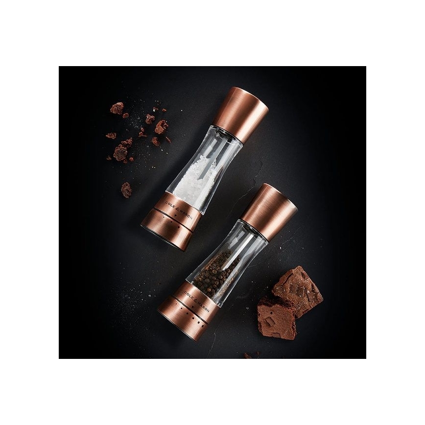 Cole&Mason - К-кт мелнички за сол и пипер DERWENT 2 бр. 19 см меден