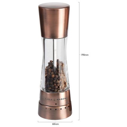 Cole&Mason - К-кт мелнички за сол и пипер DERWENT 2 бр. 19 см меден