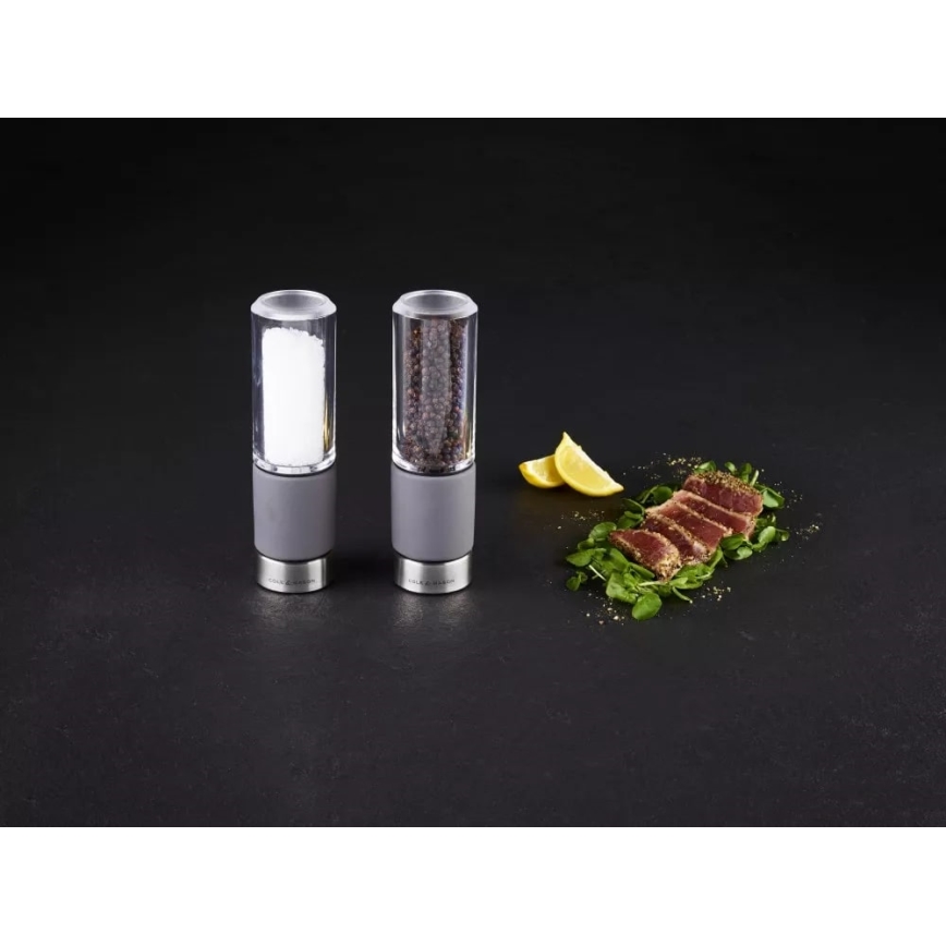 Cole&Mason - К-кт мелнички за сол и пипер REGENT CONCRETE 2 бр. бетон 18 cm