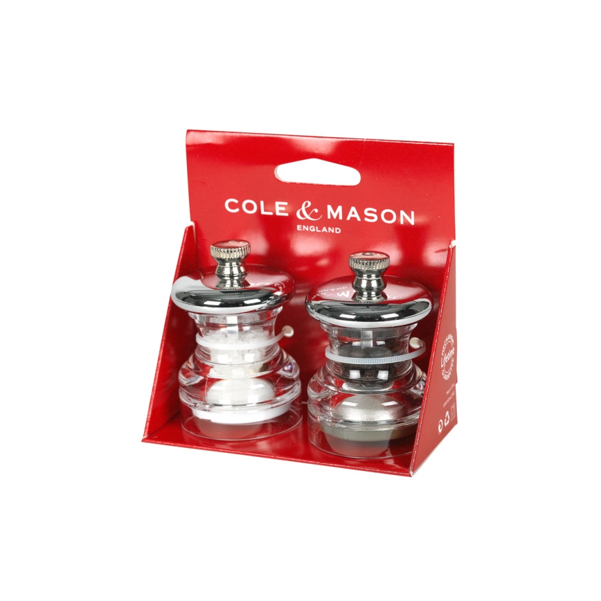 Cole&Mason - К-кт мелнички за сол и пипер BUTTON 2 бр. 6,5 см