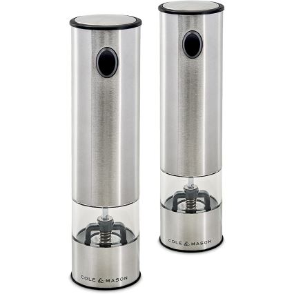 Cole&Mason - Комплект електрически мелнички за подправки BATTERSEA 2 бр. 6xAAA