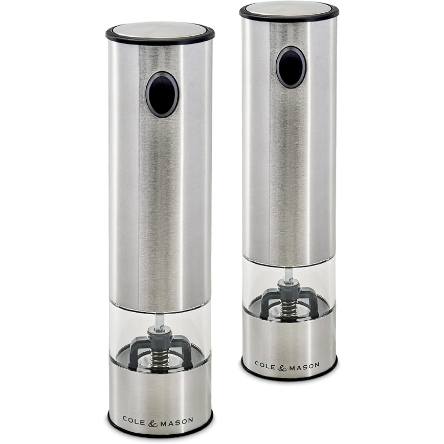 Cole&Mason - Комплект електрически мелнички за подправки BATTERSEA 2 бр. 6xAAA