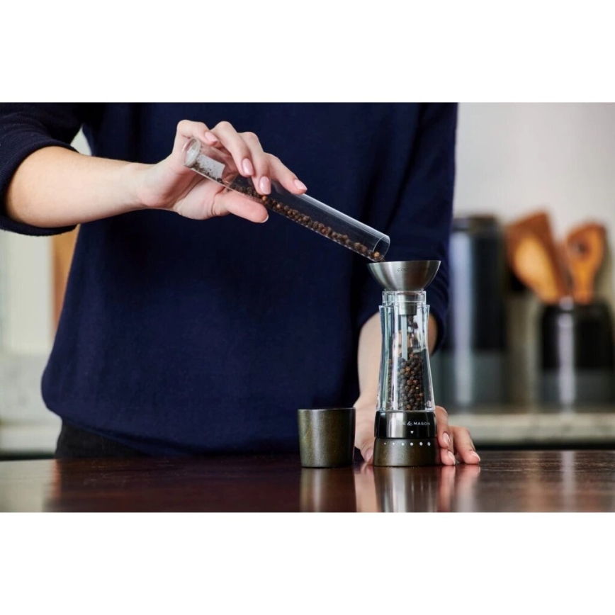 Cole&Mason - Комплект мелнички за сол и пипер DERWENT 2 бр. 19 см бук/черен