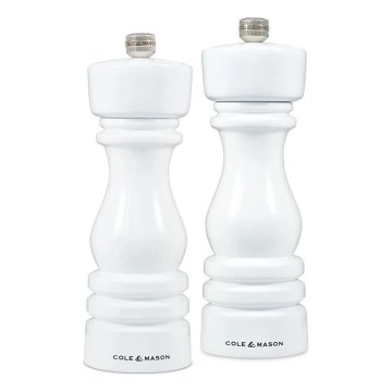 Cole&Mason - Комплект мелнички за сол и пипер LONDON 2 бр. 18 см бук/бял