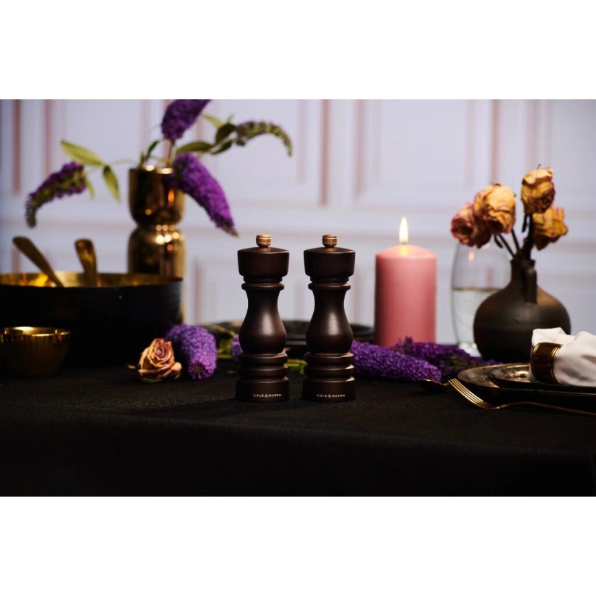 Cole&Mason - Комплект мелнички за сол и пипер LONDON 2 бр. 22 см бук/кафяв